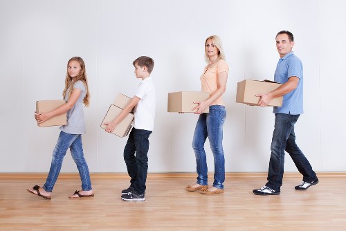 Variety of cardboard boxes and protective packing materials for local relocations