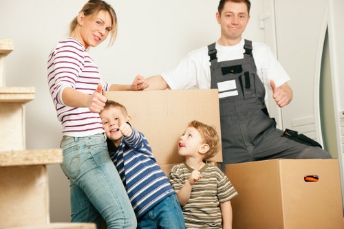 Removal van and movers preparing for a Sutton relocation